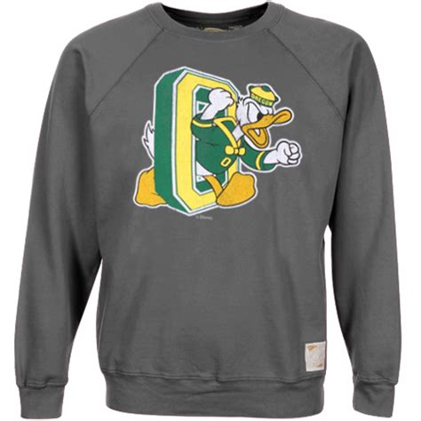 Original Retro Brand Oregon Ducks Gray Super Soft Crew Sweatshirt