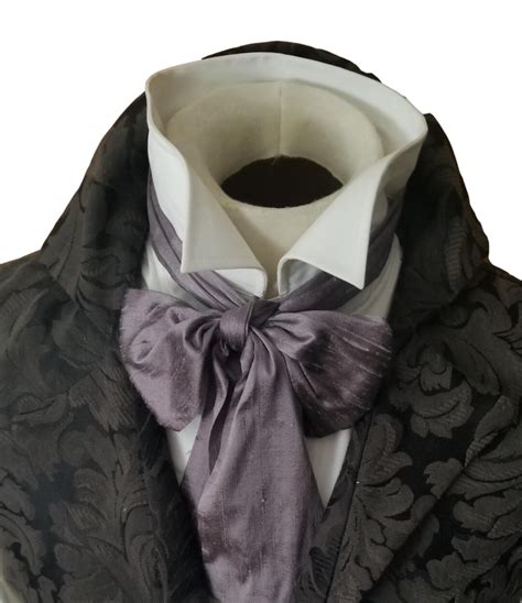 Lavender Moonshadow Regency Brummel Victorian Ascot Tie Cravat Pure