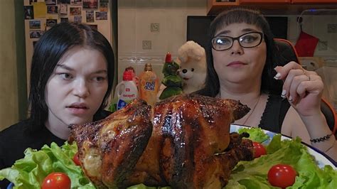 Мукбанг | Курица Гриль домашняя | Обжор Асмр - YouTube