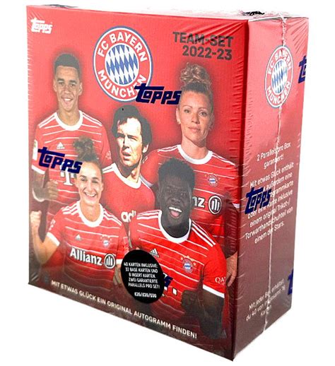 Topps FC Bayern München Team Set 2022 23 Box mit 40 Karten Stickerpoint