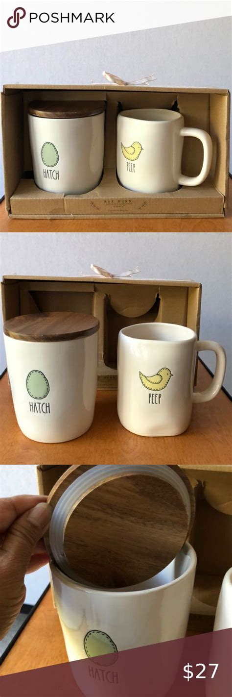 New Rae Dunn Hatch Canister And Peep Mug In Kitchen Food