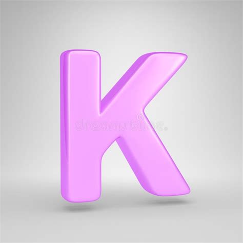 Glossy Pink Bubble Gum Letter K Uppercase Isolated On White Background