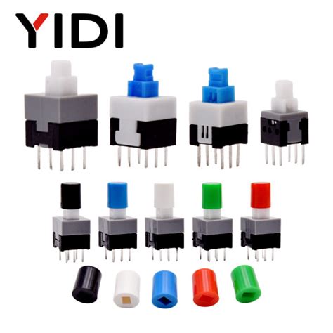 10pcs PCB Tact Tactile Micro Mini Latching Push Button On Off Self Lock