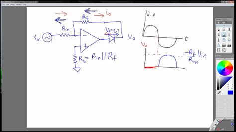 Simple Half Wave Rectifier Example With Op Amp Part 2 Youtube