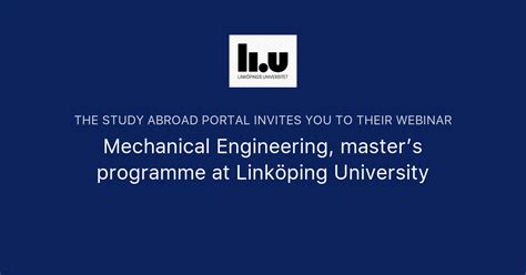 Mechanical Engineering, master’s programme at Linköping University ...