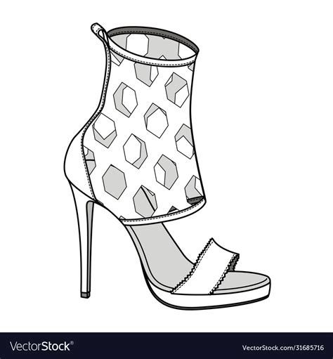 Shoes Footwear Design Fashion Flat Sketch Vector Image Atelier Yuwaciaojp