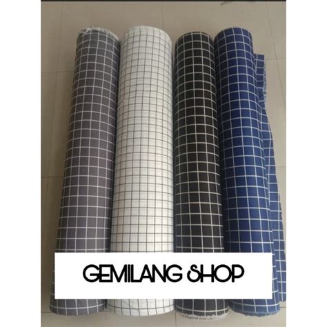 Jual Kain Meteran Bahan Seprei Motif Kotak Estetik Cmx Cm Gemilang