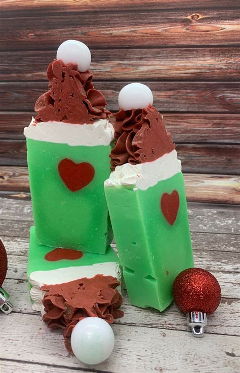 Grinch Soap Holiday Inspired Soap Eggnog Soap Christmas Etsy