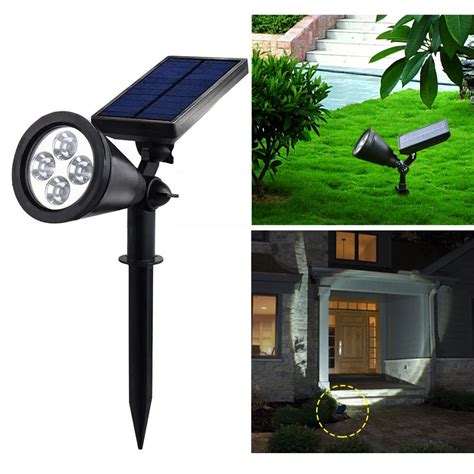 Ip44 4leds Solar Spot Light 6000~7000k 200lm Lawn Lamp Super Bright Flood Solar Outdoor Light