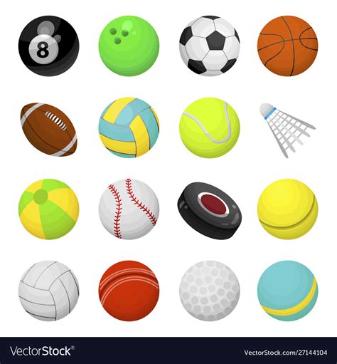 Balls for playing games set Royalty Free Vector Image