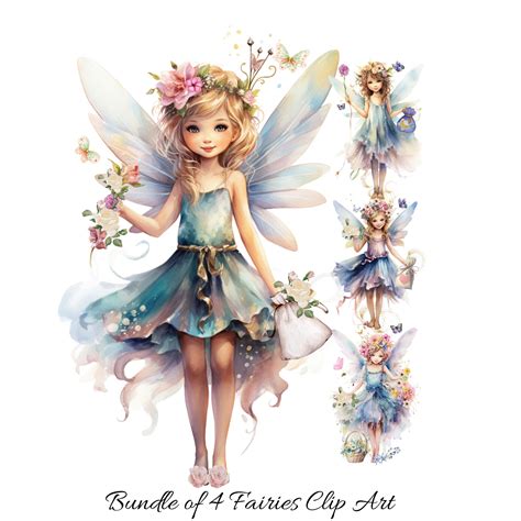 Cute Forest Fairy Clipart Flower Fairy Clip Art Fairies Watercolor