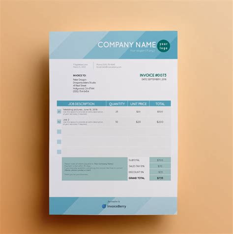 Free Invoice Templates By InvoiceBerry The Grid System