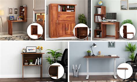 space saving folding study table design ideas woodenstreet