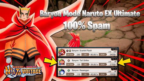 Nxb Nv Baryon Mode Naruto Lvl 15 Ex Ultimate 100 Spam Gameplay 🔥 Baryon Mode Naruto Ultimate