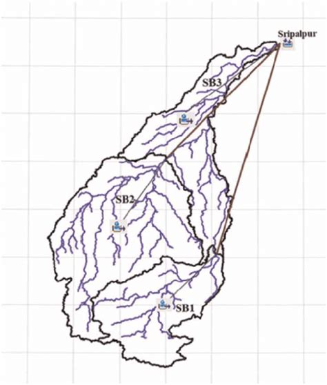 Punpun River Basin Imported To Hec Hms Model Showing 3 Sub Basins