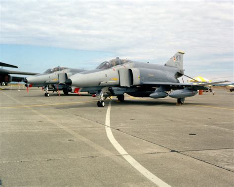 A Pair Of F 4G Phantom II Advanced Wild Weasel Aircraft Is Exhibited On