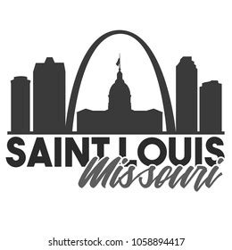 Saint Louis Missouri Skyline City Silhouette Stock Vector Royalty Free