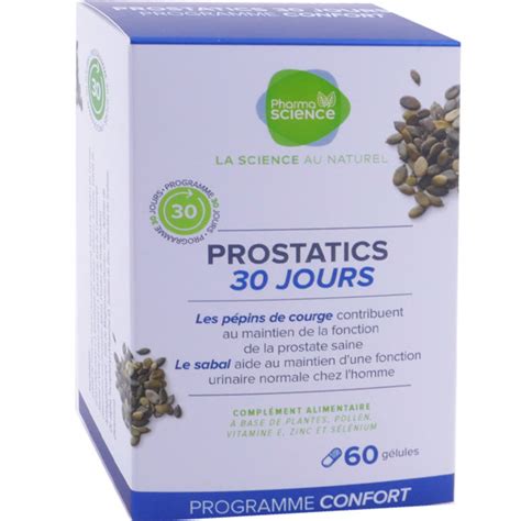 PHARMASCIENCE PROSTATICS 30 JOURS 60 GÉLULES Bio plantes