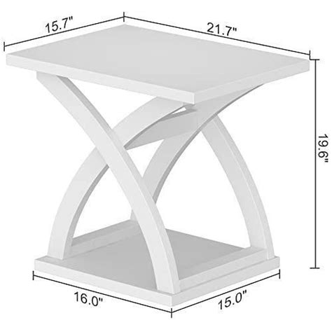 Choochoo End Side Table Modern End Table With Storage Shelf X Design