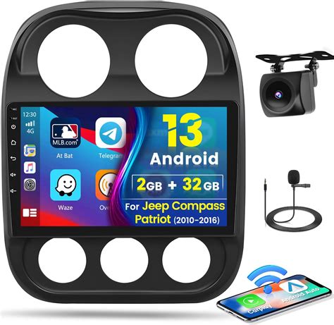 Hikity 2G 32G Android 11 Estéreo de coche para Jeep Patriot Compass