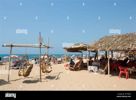 Beach Shack (local beach bar) on Candolim Beach, North Goa, Goa, India ...