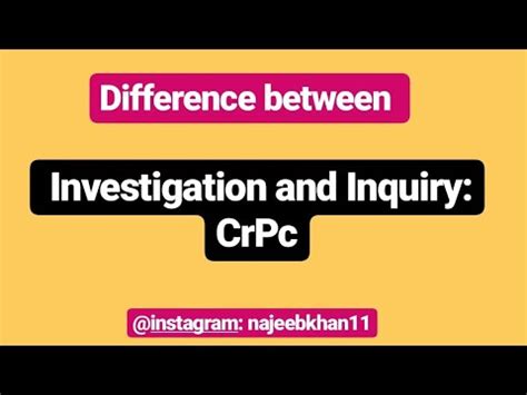 Difference Between Investigation And Inquiry CrPC YouTube