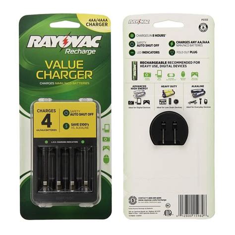 Rayovac 4 Position Charger For AA AAA NiMH Or NiCD Batteries 2 Pack