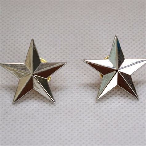 Wwii Us Army One Star Brigadier General Rank Insignia Badges Silver