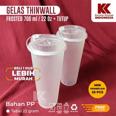 Jual Cup Injection Oz Ml Frosted Tutup Gelas Thinwall Gelas