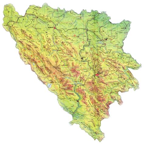 BOSNIA Y HERZEGOVINA - MAPAS GEOGRÁFICOS DE BOSNIA Y HERZEGOVINA