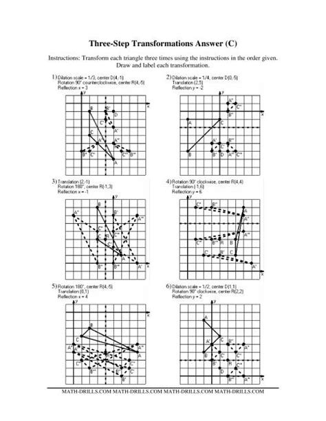 Transformations Worksheet Math Precalc