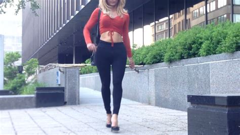 TGirl Beautiful Blonde Crossdresser Walking In Public TG YouTube