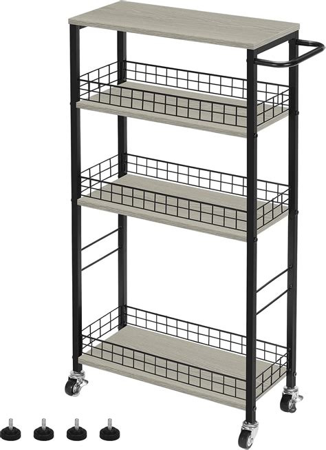 Ybing Slim Storage Cart Tier Slim Rolling Cart On Wheels Mobile