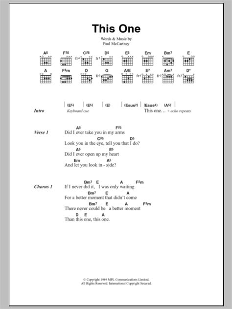 This One By Paul Mccartney Sheet Music For Guitar Chords Lyrics At