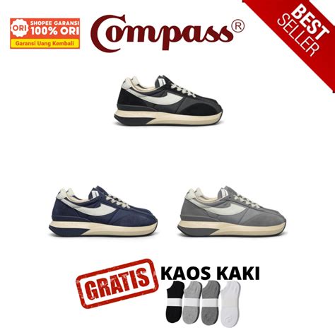 Jual ORIGINAL Compass Velocity Black Navy Grey Not Gazelle