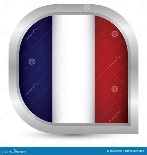 France Flag Button Vector Illustration Decorative Design Stock Vector