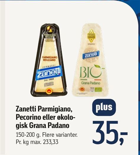 Zanetti Parmigiano Pecorino Eller Kologisk Grana Padano Tilbud Hos F Tex