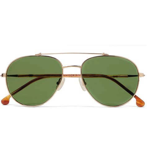 Loro Piana Roadster Aviator Style Gold Tone Titanium And Acetate