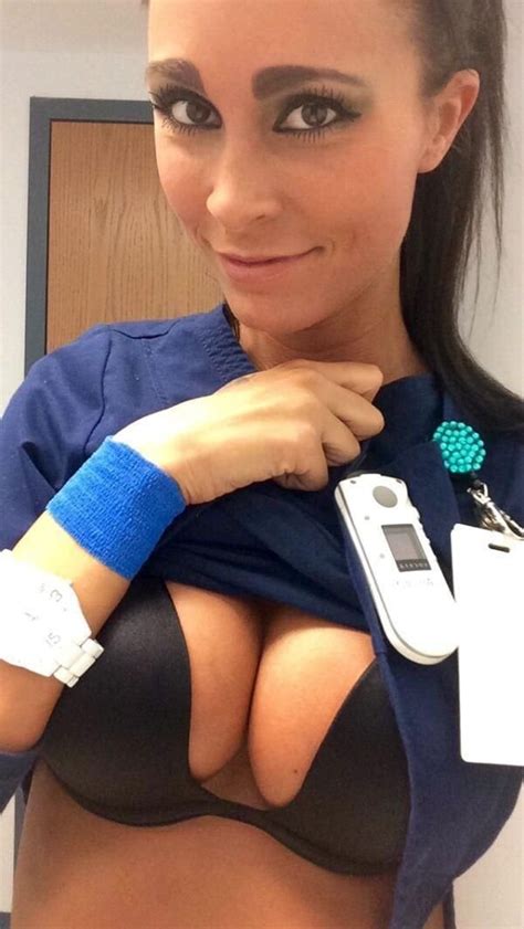 Working Nurse Flashes Selfie Albinorhino