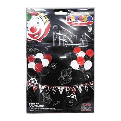 Kit para decoración Globos Payaso piratas 31 pzas Walmart