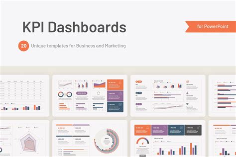 Kpi Dashboard Kit Powerpoint Templates Etsy