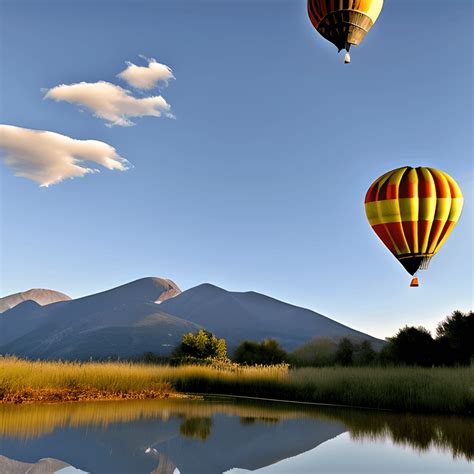 Hot Air Balloon Over Mountains Creative Fabrica