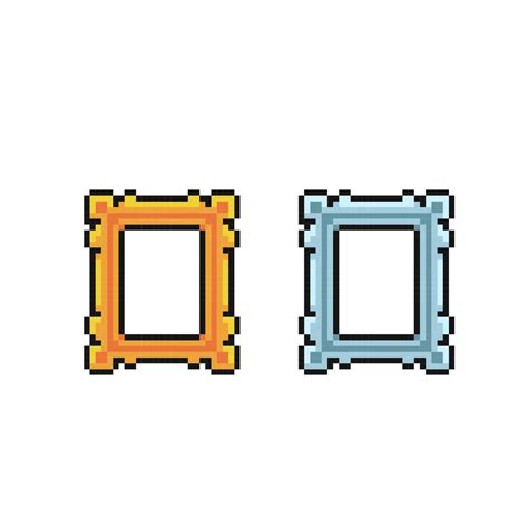 gold and silver frame in pixel art style 22542160 Vector Art at Vecteezy