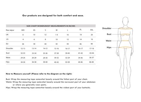 SIZE CHART – Rias Jaipur