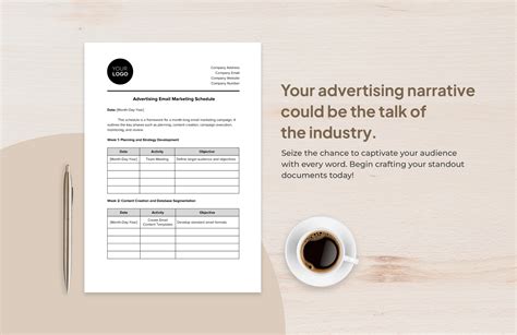 Advertising Email Marketing Schedule Template in Word, PDF, Google Docs ...