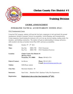 Fillable Online Chelan County Fire District Training Division Fax