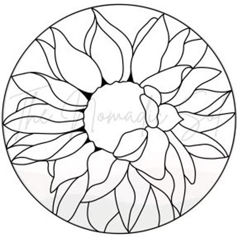 Sunflower Stained Glass Pattern Etsy