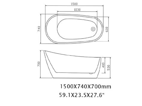 Freestanding Slipper Tub