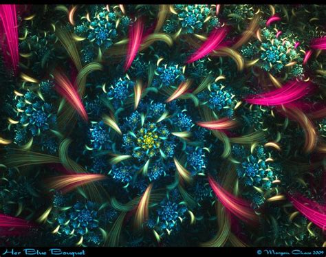 Her Blue Bouquet By Alterren On Deviantart Blue Bouquet Fractal Art