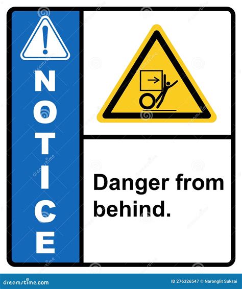 Watch Out for Danger from Behind.label Notice Stock Vector - Illustration of horror, danger